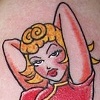 pinup girl in a red dress tattoo
