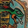 traditional snake with dagger tattoo