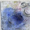 tethered, wax, paint, pencil and collage, 4'' x 8'', 2009