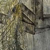 release, thread, paint, and charcoal, 76'' x 73'' x 5'', 2010