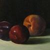Still Life with Peach and Plums