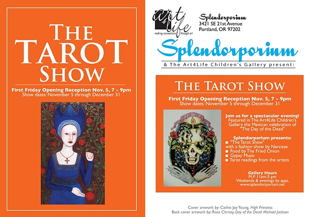 tarot, High Priestess, portrait, acrylic, painting, Portland, "group show", "cathie joy young"