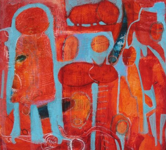 fair, red, turquoise, mystery, figures