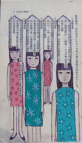 Asian, Japanese, figures, paintings, tiny, text