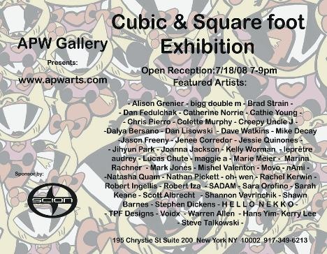 Cubic & Square Foot Show  @ APW Gallery  NYC