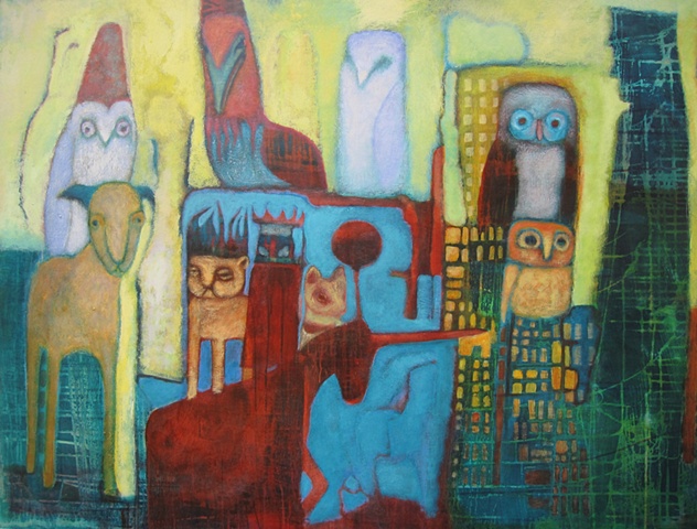 Acrylic painting expressionism symbolism medieval