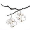 Bubble Earrings. SS wire with peach freshwater pearls