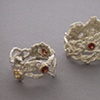 Twisted Wire Rings. 18kt. Garnet. Citrine