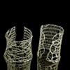 Knitted Cuff Bracelets. SS wire, oxidized wire.