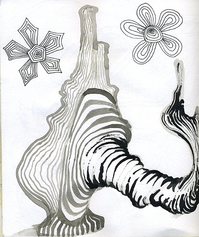 ink contour sketch