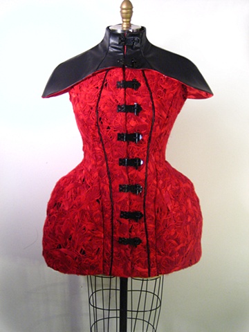 Boiled Wool Dress with metal clasps