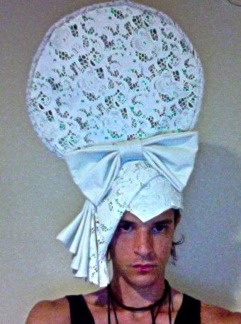 Laser cut leather headpiece with leather bow