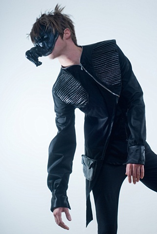 Mens Leather, satin, and cotton shirt