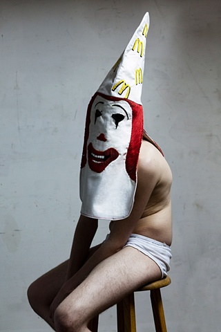 Ronald McDonald KKK hood