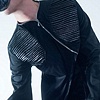Mens Leather, satin, and cotton shirt