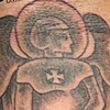 Hand poked St. Michael.