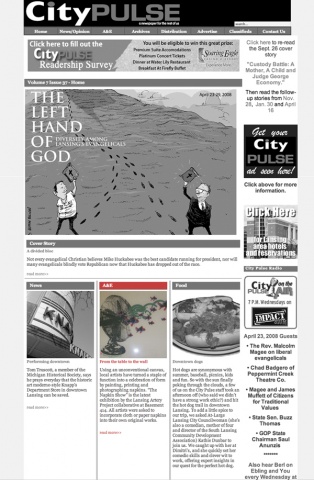 Featured artist on the
cover of The City Pulse!