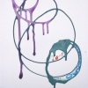 Green and Purple Drip Drawing