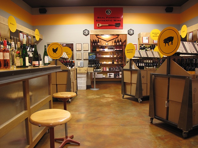 Wine display, POP display, 3 Cups, retail metalwork