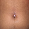 Navel Piercing with Princess Cut Gem Barbell 
