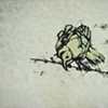 Yellow Yatagarasu - monotype and gouache 2008