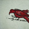 Red Yatagarasu - montype and gouache 2008
