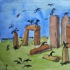 Crow Henge - watercolour and ink 2008