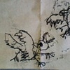 Fighting birds - monotype 2008
