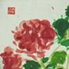 Geraniums - watercolour on washi