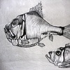 Crazy Fish (detail) unfired