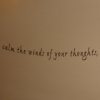 calm the winds of your thoughts...