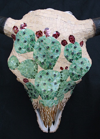 Prickly Pear Cactus Skull - detail