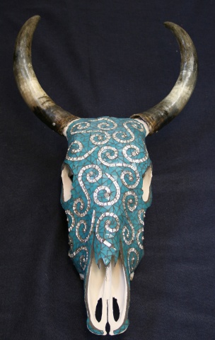 Silver Swirl Skull