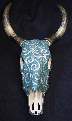 Silver Swirl Skull