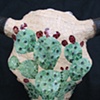 Prickly Pear Cactus Skull - detail