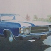 Blue El Camino in Landscape