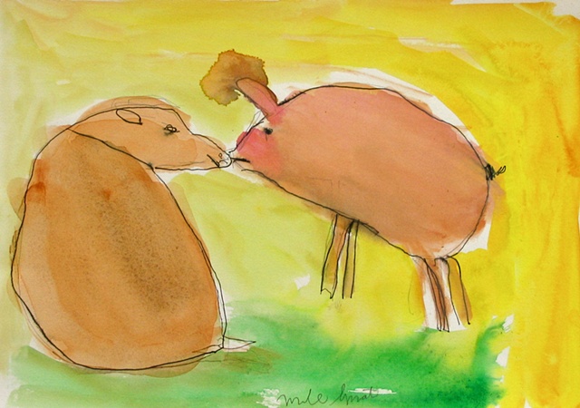 Pigs Kissing