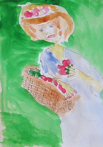 Woman with Flowers by Mike Smart