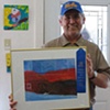 Mike Barnes with a blue ribbon for
"Winter Light"