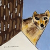 Wolf Behind Tree