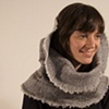 Steel Grey Cowl with Merino Roving