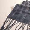 Hand-dyed Woven Shibori, cotton and silk noil