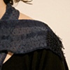 Woven Shibori, Silk, hand-dyed with natural indigo