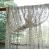 Ramie (linen) open weave and hand-manipulated lace