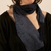 Woven Shibori, Silk, hand-dyed with natural indigo