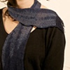 Woven Shibori, Silk, hand-dyed with natural indigo