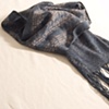 Hand-dyed Woven Shibori, cotton and silk noil