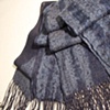 Woven Shibori, Silk, hand-dyed with natural indigo