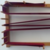 Cochineal-dyed wool on the warping board