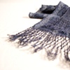 Woven Shibori, Silk, hand-dyed with natural indigo